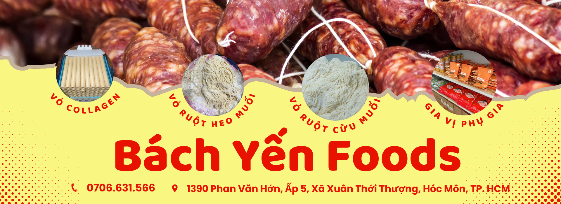 vỏ xúc xích, lạp xưởng, dồi sụn - Bách Yến Foods